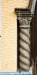 Classical Stone Archway with Scrolled Corbel Base – Historic Architectural Detail in Shanghai