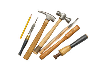 Woodworking tool trio flat-lay