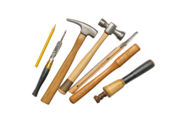 Woodworking tool trio flat-lay