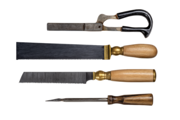Handsaw, square & wood chisel