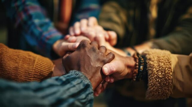 Closeup of a group of leaders laying hands on someone in prayer, symbolizing the power and authority that comes with leadership in the church.