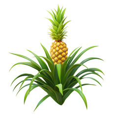 Obraz premium Vibrant pineapple plant against colorful striped background a tropical fruit image