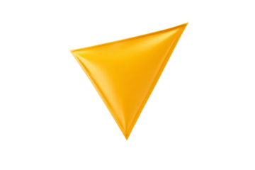 A yellow triangle is on a white background