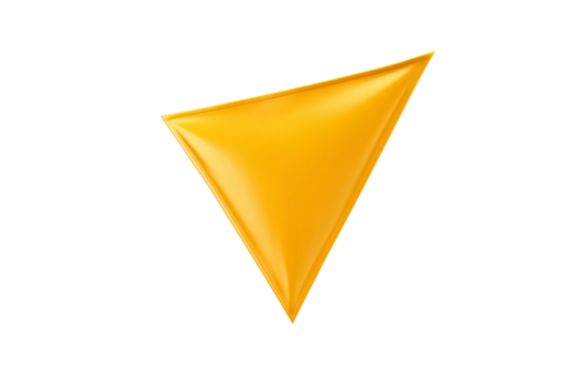 A yellow triangle is on a white background
