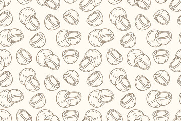Seamless coconut pattern for use as a coconut milk illustration and any type of print or background