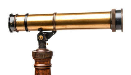 Exploring the stars antique telescope display museum indoor astronomy isolated on transparent background