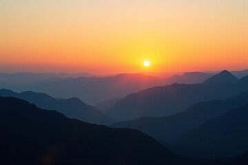 Obraz premium Beautiful mountain range landscape at sunrise scenic view travel destination nature photography background image 