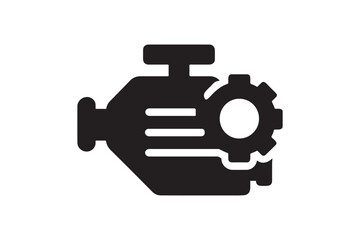 Engine Icon silhouette vector with white background