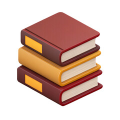 stack of books isolated on transparent background