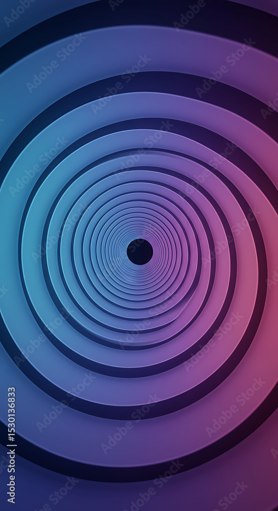 Aufkleber abstract vertical background of a hypnotic spiral tunnel with a blue and pink gradient. a futuristic