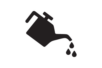 Oil Can Symbol silhouette vector with white background