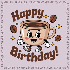 Cute Coffee Mug Birthday Card Design
