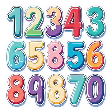 Colorful Number Stickers
