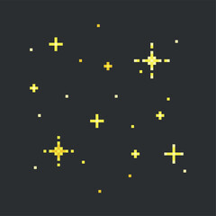 Star shine, pixel art illustration