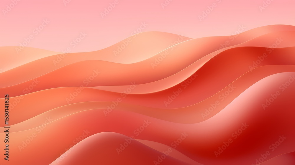 Poster Vibrant red and pink background with a wave pattern is displayed. The background is a gradient of pink, with the top of the wave being a lighter shade of pink. The wave pattern is bold