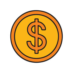 Financial Treasure: A solitary golden dollar coin, symbolic of wealth, prosperity, and the world of finance, gleams with a timeless elegance.