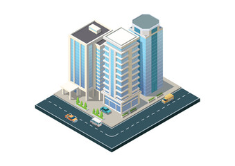 City with modern building and highway