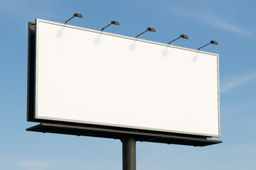 Blank Billboard Against a Clear Azure Sky, Commercial Space