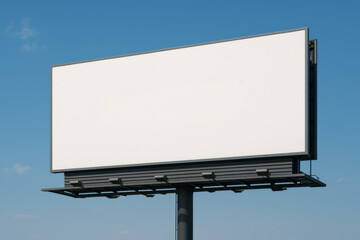 Blank Billboard Against a Clear Blue Sky Backdrop Ready
