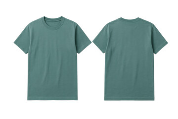 T-shirt mockup, front and back, on a white backdrop, apparel