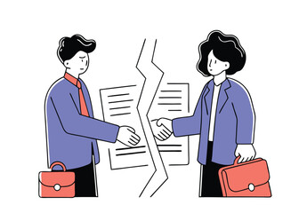 Failed Business Contract – Conflict and Misunderstanding Concept Vector