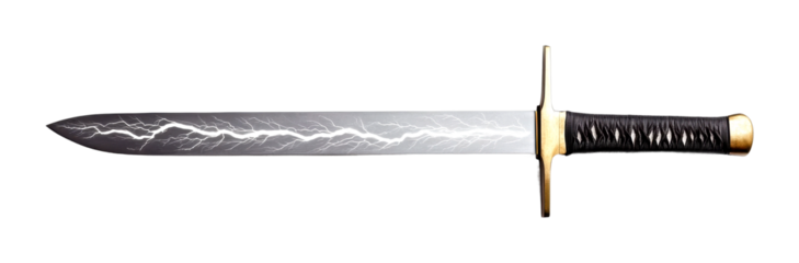 Epic sword battle fantasy realm dramatic lighting heroic concept isolated on transparent background