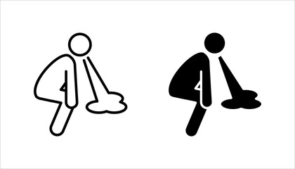 Vomit icon set. Symptoms Virus Infection. vector illustration on white background
