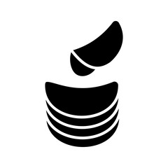 Potato chips line icon . Salty snacks vector symbol. vector illustration on white background
