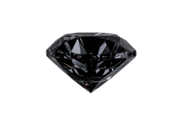 A black diamond is shown on a white background