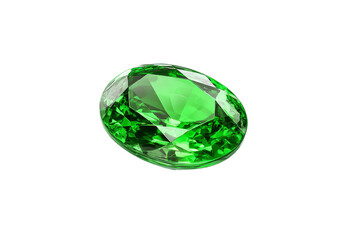 Fototapeta premium A green gemstone sits on a white background