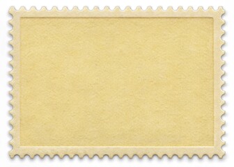 Fototapeta premium Blank Vintage Postage Stamp Isolated on White Background – Retro Mail Template