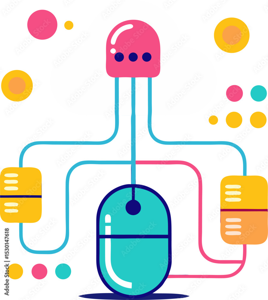 Poster vector illustration of a set of colorful abstract elements
