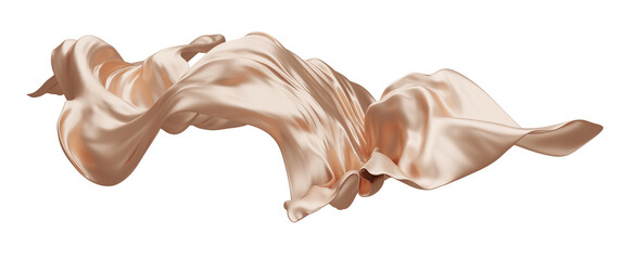 Luxury brown fabric on transparency background 3D render