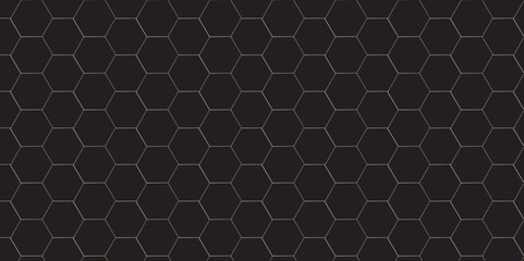 Seamless black and white hexagonal honeycomb pattern of stone texture for a geometric vector design wallpaper