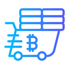 Obraz premium Crypto Shopping Cart icon