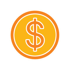 Fototapeta premium Financial Symbol: The bold golden emblem of wealth, a single dollar coin, gleams brightly, a symbol of prosperity and economic power.