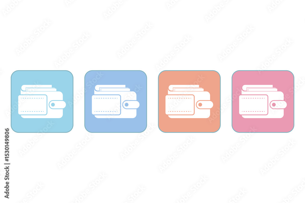 Poster digital wallet icon. payment receipt. customizable e-wallet with digital currency and various financ