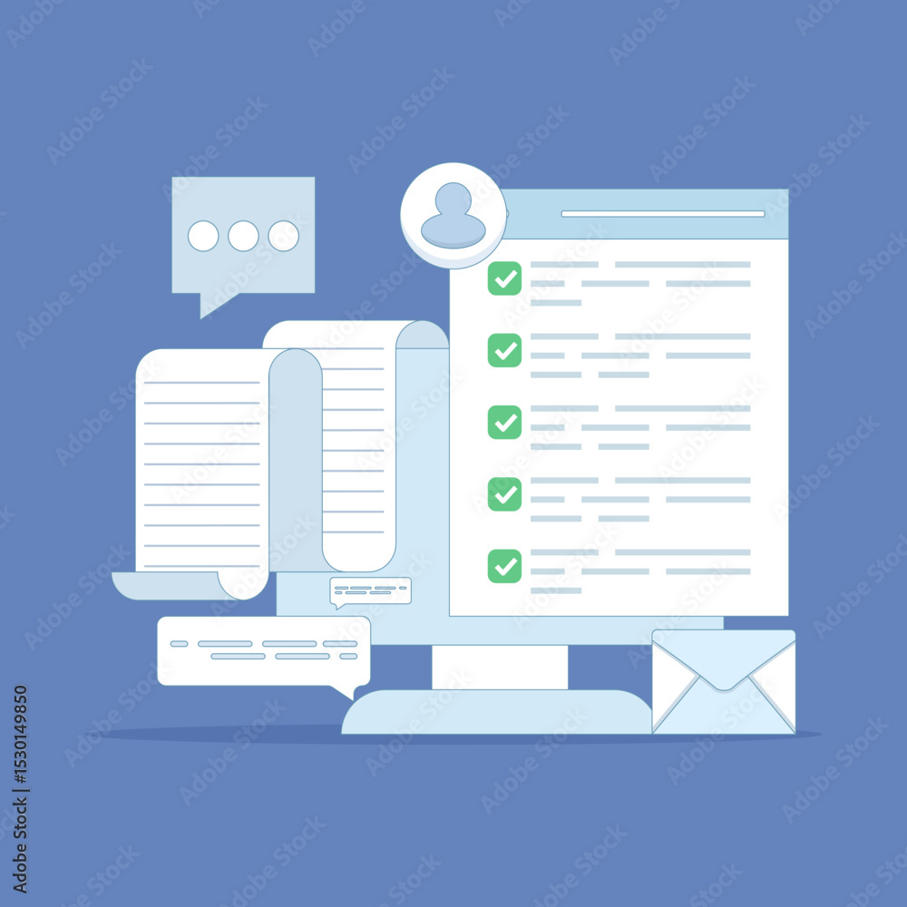 Poster online checklist concept, checkbox with check mark. checklist, to-do list to manage multiple tasks, 