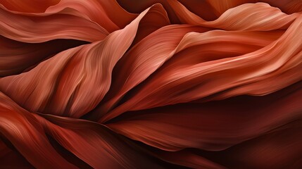 The image is a close up of a red and orange wave. The colors are vibrant and the texture is rough, giving the impression of a powerful force of nature