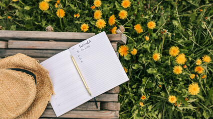 Open notebook with 
