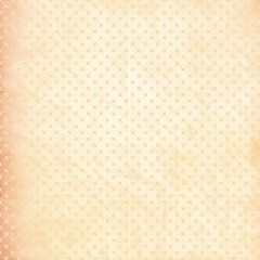 Vintage faded background with tiny soft peach star motifs on an aged cream texture. Warm distressed pattern ideal for scrapbooking, stationery, fabric, and nostalgic design projects.