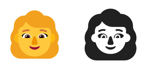 Blond Woman Round Face Emoji