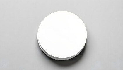 Clean minimalist white circular beer coaster pile mockup on rustic textured background, Dreamy. with white shades
