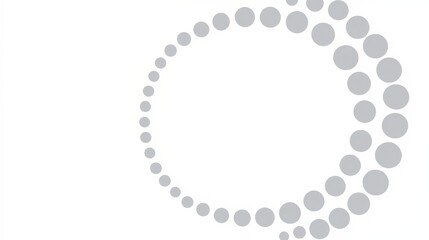 White background with a gray circle of dots. The circle is not a perfect circle, but rather a series of smaller circles. The image has a simple and minimalistic feel to it