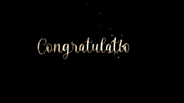 Golden congratulations text animation 