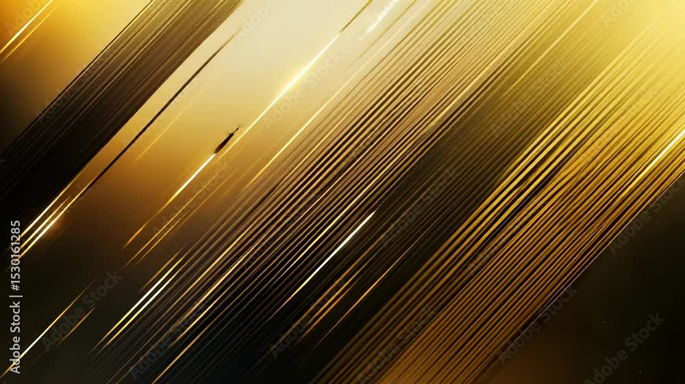 Poster golden streaks dynamic motion background, abstract metallic gradient lines effect