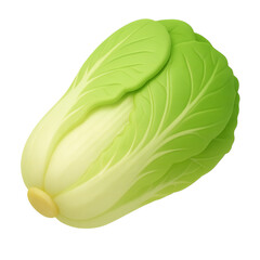 A vibrant, close-up view of a fresh, whole bok choy vegetable, isolated.