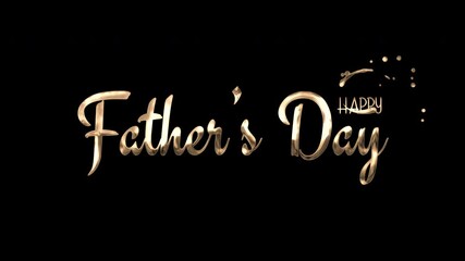 Golden Happy Father's Day Greeting on Black Background