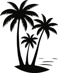 Coconut Tree silhouette Vector | Minimalist & Trendy Coconut Tree Silhouette Design | Unique & Stylish Coconut Tree Artwork for Vector design