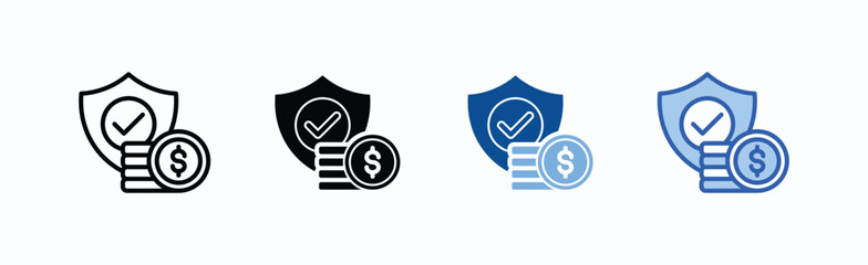 Money icon sheet multiple style collection isolated vector